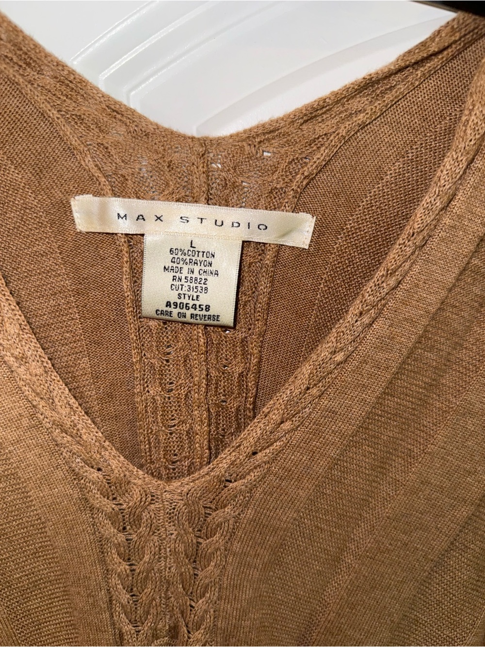 Max Studio Brown Knit V-Neck Dress - Picture 2 of 2